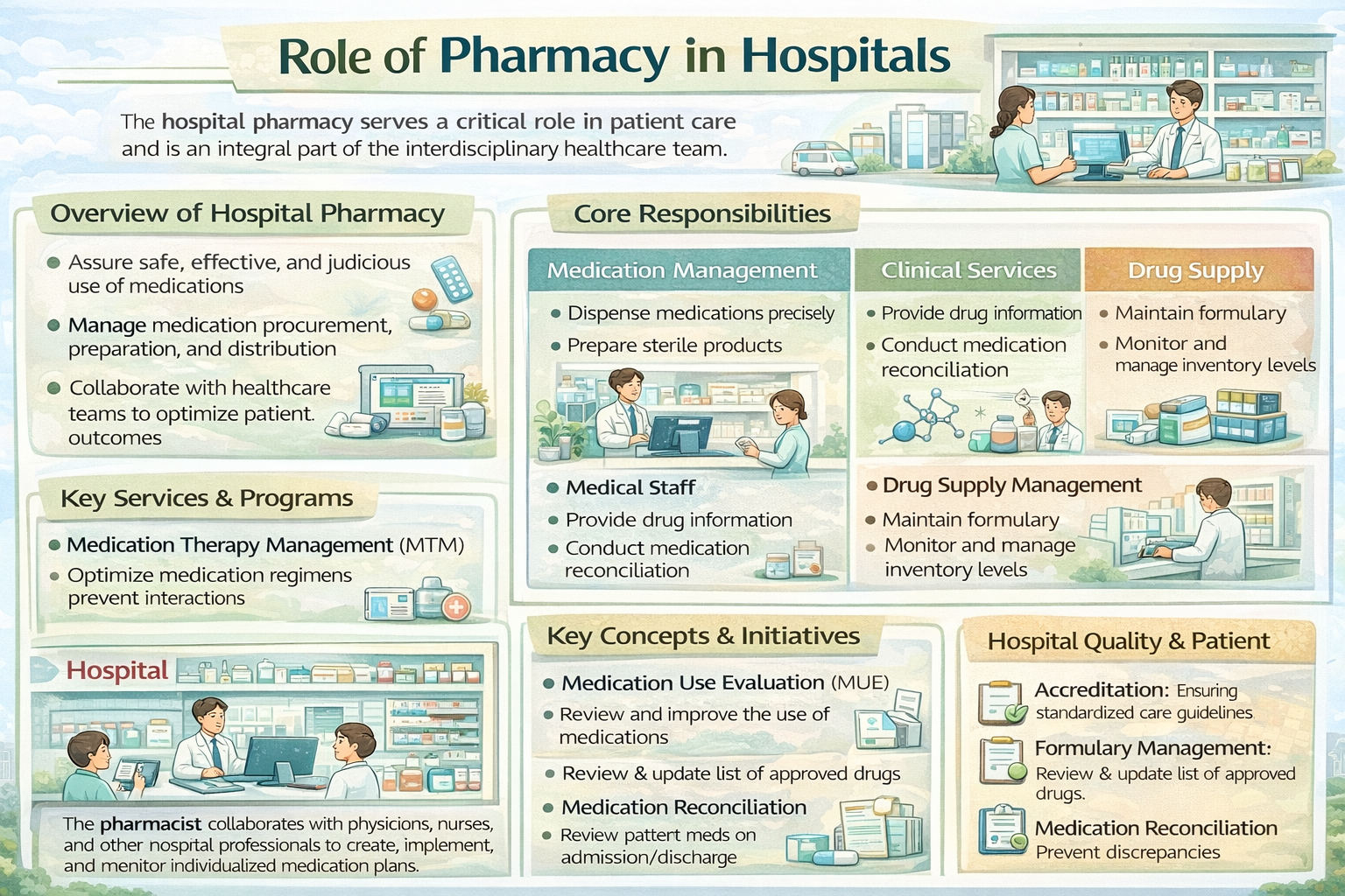 Role of Hospital Pharmacy – Comprehensive Notes