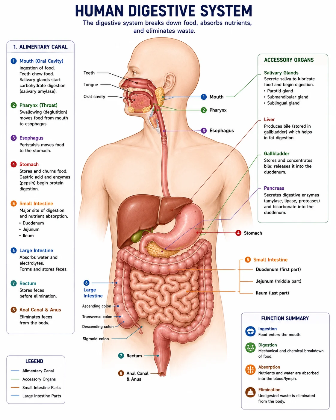 Labelled Diagram of the Digestive System